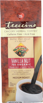 Teeccino: Mediterranean Herbal Coffee Medium Roast Caffeine Free Vanilla Nut, 11 Oz