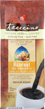 Teeccino: Mediterranean Herbal Coffee Hazelnut Medium Roast Caffeine Free, 11 Oz