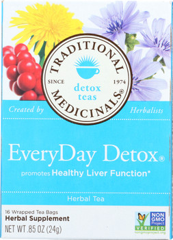 Traditional Medicinals: Everyday Detox Herbal Tea 16 Tea Bags, 0.85 Oz