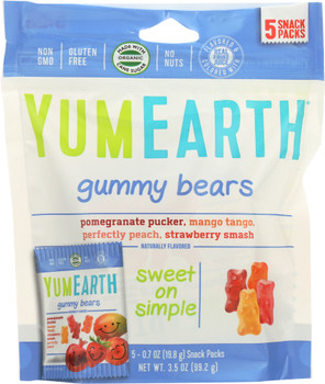 Yumearth Organics: Gummy Bears 5 Snack Packs, 3.5 Oz