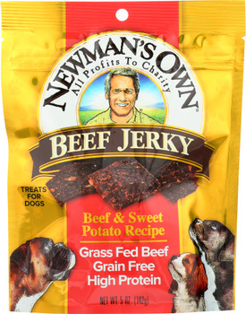 Newmans Own Organic: Dog Treat Beef Jerky  Beef Sweet Potato, 5 Oz