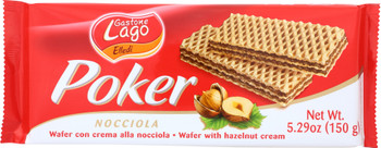 Gastone Lago: Cookie Hazelnut Cream Wafer Poker, 5.29 Oz