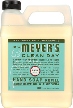 Mrs Meyers Clean Day: Soap Refil Liq Basil, 33 Oz