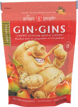 Ginger People: Gin Gins Spicy Apple Ginger Chews, 3 Oz