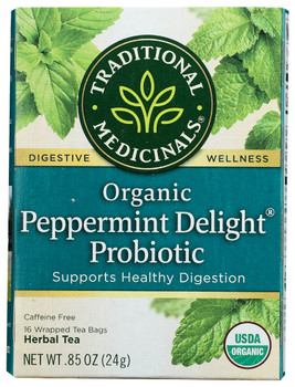 Traditional Medicinals: Tea Peppmint Dlite Prbitc, 16 Bg