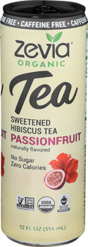 Zevia: Caffeine Free Hibiscus Tea Passionfruit, 12 Fo