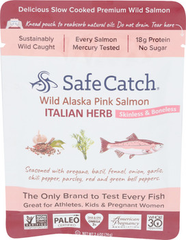Safecatch: Wild Pacific Pink Salmon Italian Herb Pouch, 2.6 Oz