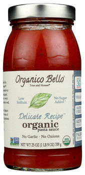 Organico Bello: Sauce Pasta Delicate Org, 25 Oz