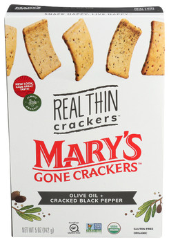 Marys Gone Crackers: Olive Oil Plus Black Pepper, 5 Oz
