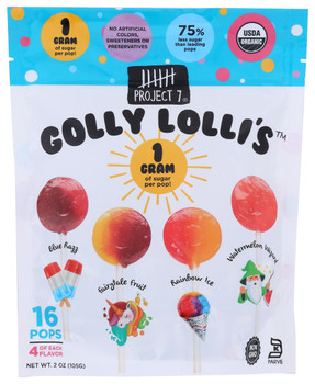 Project 7: Lollipops Golly Low Sugar, 3.5 Oz