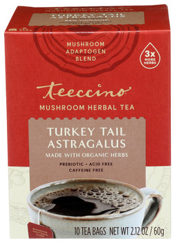 Teeccino: Tea Turkey Tail Astragalus Mushroom, 10 Ct