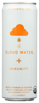 Cloud Water Immunity: Blood Orange & Coconut Sparkling Water, 12 Fo