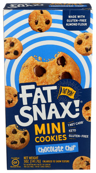 Fat Snax: Cookies Mini Chocolate Chip, 5 Oz