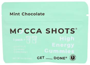 Seattle Gummy Company: Mocca Shots High Energy Gummies Mint Chocolate 2pk, 1 Oz