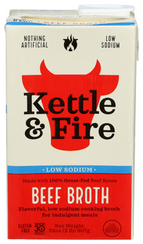 Kettle And Fire: Low Sodium Beef Cooking Broth, 32 Oz