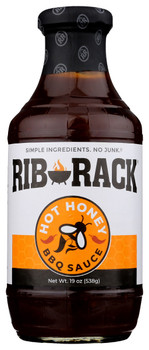 Rib Rack: Sauce Ribs Hot Honey Bbq, 19 Oz