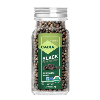 Cadia: Peppercorns Black Org, 1.9 Oz