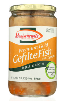 Manischewitz: Premium Gold Gefilte Fish With Carrots In Jelled Broth, 24 Oz