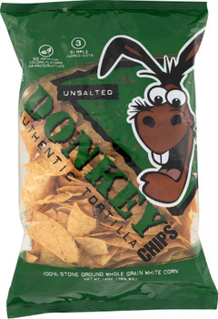 Donkey: Authentic Tortilla Chips Unsalted, 14 Oz