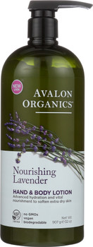 Avalon Organics: Hand & Body Lotion Lavender, 32 Oz