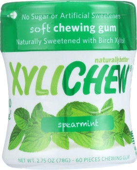 Xylichew: Sugar Free Chewing Gum Spearmint Jar, 60 Pc