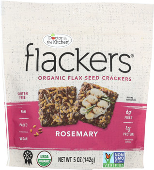 Doctor In The Kitchen: Flackers Flax Seed Crackers Rosemary, 5 Oz