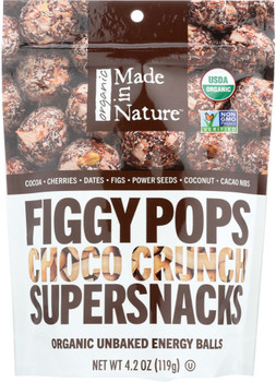 Made In Nature: Organic Choco Crunch Figgy Pops Super Snacks, 4.2 Oz