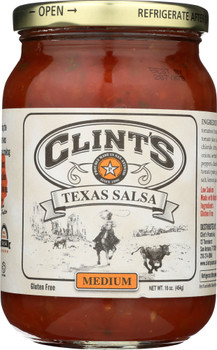Clint's: Texas Salsa Medium, 16 Oz