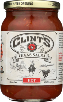 Clint's: Texas Salsa Hot, 16 Oz