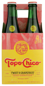 Topo Chico: Sparkling Mineral Water Grapefruit 4 Pack Glass, 12 Fl Oz