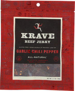 Krave: Beef Jerky Garlic Chili Pepper, 2.7 Oz