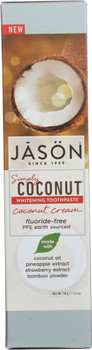 Jason: Toothpaste Simply Coconut Whitening Cream, 4.2 Oz