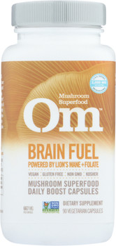 Om Organic Mushroom Nutrition: Brain Fuel Lions Mane Folate, 90 Cp