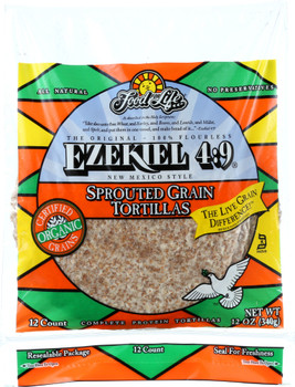 Food For Life: Ezekiel 4:9 Small Sprouted Grain Tortillas New Mexico Style, 12 Oz