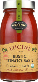 Lucini: Italia Tomato Sauce Rustic Basil, 25.5 Oz