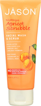 Jason: Brightening Apricot Scrubble Facial Wash & Scrub, 4 Oz