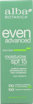 Alba Botanica: Even Advanced Moisturizer Spf 15 Sea Moss, 2 Oz