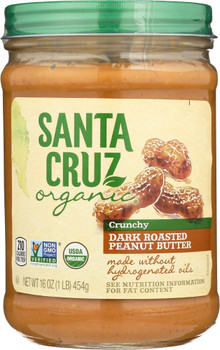 Santa Cruz Organic: Dark Roasted Crunchy Peanut Butter, 16 Oz