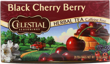Celestial Seasonings: Black Cherry Berry Herbal Tea Caffeine Free, 20 Bg