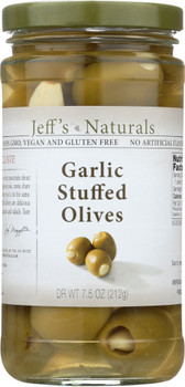 Jeff's Naturals: Garlic Stuffed Olives, 7.5 Oz