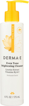 Derma E: Even Tone Brightening Cleanser Licorice Extract & Vitamin B3, 6 Oz