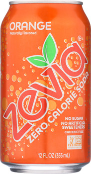 Zevia: All Natural Zero Calorie Soda Orange 6-12 Fl Oz, 72 Fl Oz