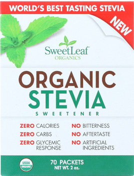 Sweetleaf: Organic Stevia Sweetener, 70 Packets