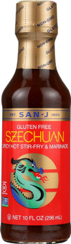 San J: Sauce Szechuan Hot And Spicy Gluten Free, 10 Oz