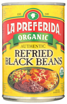 La Preferida: Organic Authentic Refried Black Beans, 15 Oz