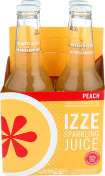 Izze Beverage: Sparkling Juice Peach 4pack, 48 Fo