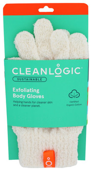 Cleanlogic: Sustainable Exfoliating Body Gloves, 1 Pr