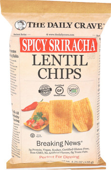 The Daily Crave: Lentil Chips Spicy Sriracha, 4.25 Oz