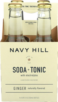 Navy Hill: Soda Tonic Ginger 4 Count, 33.8 Fo