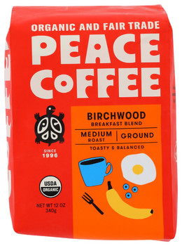 Peace Coffee: Coffee Ground Birchwood, 12 Oz